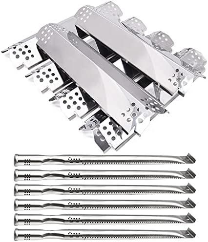 Adviace Replacement Parts for Nexgrill 720-0896B 720-0896C 720-0896E 720-0882A 720-0896 720-0925 Grills, 6 Pack Grill Burner Tubes & Flame Tamers Heat Shields Replacement