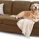 SUBRTEX 7 Pieces Stretch Sofa Slipcover Sets Couch Cover Sets Backrest Cushion Covers Furniture Protector Collection Set for Oversize Sofa Loveseat Chair Slip Covers(Large, Coffee)