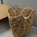 Deco 79 Seagrass Handmade Decorative and Functional Storage Basket Large Woven Basket Organizer with Ring Handles, Basket for Storage 20" x 18" x 19", Brown