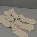 CHARMKING 6 Pairs Crew Socks for Women Soft Cotton Bootie Socks Moisture-wicking Casual Socks Non Slip Above Ankle (Beige)