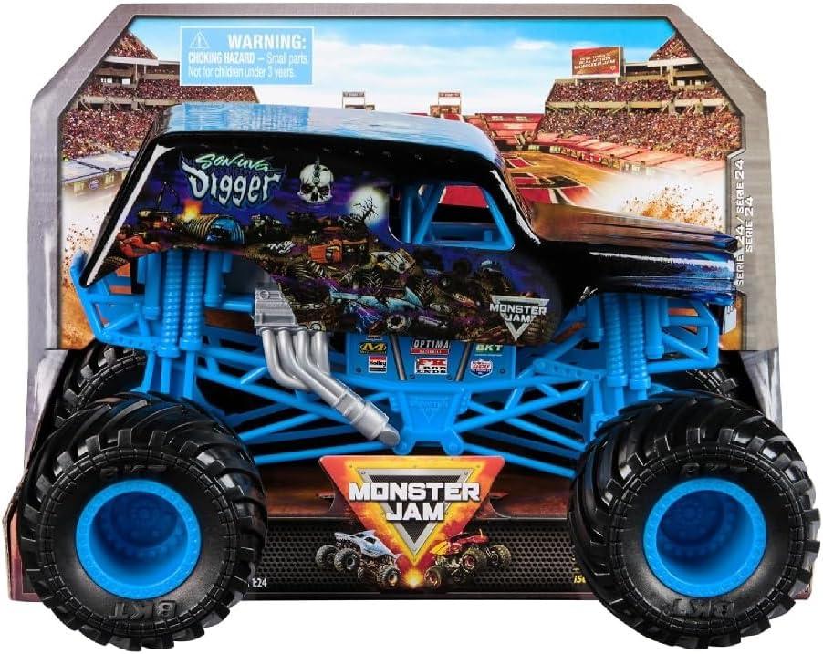 Monster Jam, Official Son-Uva Digger Monster Truck Collectible Die-Cast Vehicle 1:24 Scale Kids Toy for Boys and Girls Ages 3+