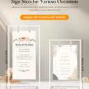 Wedding Welcome Sign Stand, Welcome to our Wedding Sign Holder, Elegan White Easel Stand for Sign Poster With 39 Premium Templates & Leather Sign Hanging Straps,Easel Sign Stand for Wedding Decor