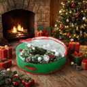 Aliceset 4 Pack Wreath Storage Containers, Ornament Garland Wreath Storage Bags with Handle Zipper Decorative Storages Box for Winter Valentine Wreaths(30 x 30 x 7.8 Inch,Light Green)