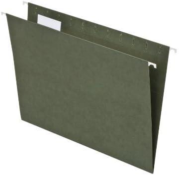 Island Brand Hanging File Folders, 25 Pack, Green, Letter Size (8.5" x 11"), 5 Tab Positions, Everyday Filing Essentials for Home, Office and School Organization