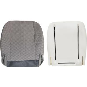Priprilod Driver or Passenger Side Bottom Seat Cover & Lower Pad Foam Cushion Compatible with Chevy Express GMC Savana Work Van 1500 2500 3500 2003 2004 2005 2006 2007 2008-2014