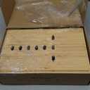 Pezin & Hulin Bamboo Charging Station for Multiple Devices, USB Charger Dock Organizer, with Power Supply (10 Ports HUB), 6 Cables, Cable Management Organizer for Cell Phones, Tablets -Natural+White