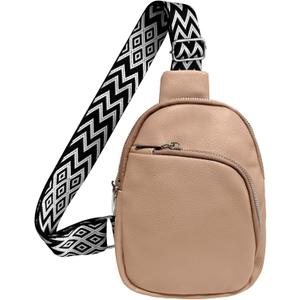 Crossbody bags for women,travel sling bag, fanny packs purses for women bag with pu leather. (Khaki)