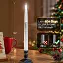 13.2" Window Candles Battery Operated with Remote, Timer, Dimmable, Flicker/Steady Mode, LED 5000K Cool White Christmas Candle Lights for Windows, Indoor Holiday Decor, 4 Pack, Black Holders
