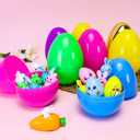 MGparty 12 Pcs 6 Inch Easter Eggs Fillable Large Plastic Easter Eggs with 2 Golden Eggs, Jumbo Empty Eggs for Easter Egg Hunt Basket Stuffers Party Favors Classroom Prizes and Easter Decorations