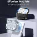 ESR for AirPods 4 Case, Compatible with AirPods 4th Generation Case (2024), Compatible with MagSafe, Powerful Drop Protection, Magnetic Lid, Cyber Series, Desert Titanium, Gray