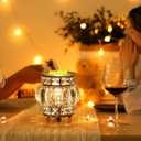 MAXWINER Electric Wax Melt Warmer Wrought Iron Crystal Oil Burner for Home, Living Room, Bedroom, Kitchen, SPA, Office (Silver)
