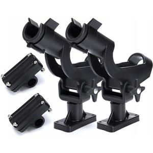 HiUmi Adjustable Rotatable Plastic Fishing Rod 3 Mount Rack Holder Bracket Boat Canoeing Rowing Mount Kit Kayak Side Rod Holder H50-2Pack