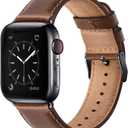 SUNFWR Leather Bands Compatible with Apple Watch Band 42mm(Series 3 2 1) 44mm 45mm 46mm 49mm for Men Women, Top Grain Genuine Leather Replacement Strap for iWatch Ultra 3 2 1, SE3 2 1, Series 11 10 9 8 7 6 5 4 3 2 1 (Coffee Brown/Black)