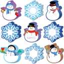 54 Pcs Christmas Winter Cutouts Double Printed Winter Snowflake Snowman Paper Decor for Christmas Winter Bulletin Board Classroom Decorations(Snow 54