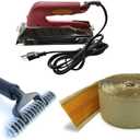 ZY377 10in. 800-Watt Carpet Seaming Iron, Carpet Joining Tape - Super Heat Bond Seaming Red Stitch and Seaming Roller Spiked Star Grooming Carpet Pile Roller