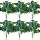 Tigeen 6 Pcs Artificial Palm Leaves Tree 33 Inch Fake Tropical Plant with Stems Large Faux Palm Leaf Bush Greenery for Hawaiian Luau, Jungle Safari, Pool Beach Party, Wedding, Garden, Indoor Outdoor