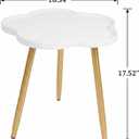 danpinera Small Side Table with Wooden Flower Tray, Metal Legged End Table, 14.96" x 14.96" x 17.52"