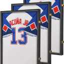 Jersey Frame Display Case 3 Pack- Large Sports Jersey Display Case, Wall Mount Lockable Flat Jersey Shadow Box with UV Protection for Football, Baseball, Basketball, Hockey, Soccer, Black