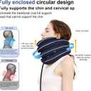 Neck Stretcher Cervical Traction Device, Adjustable Inflatable Neck Brace with Breathable Washable Fabric, Home Use Neck Relief Tool for Effective Neck Decompression(Blue)