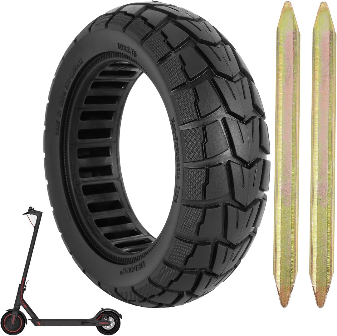 10x2.70-6.5 Scooter Solid Tire, 10 inch Airless Explosion-Proof Anti-Puncture Tire, 70/65-6.5 Scooter Solid Tyre for Speedway Dualtron Joyor Titan Segway Gotrax Electric Gas balance Scooter