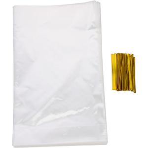 Flat Pocket Tie Packaging Bag Pastry Bags Cookie Ties Self Adhesive Treat Party Favor