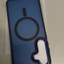 For Samsung Galaxy S25+ Plus Case, Matte Magnetic Phone Case with 1 Screen Protector, Support for Magsafe, Translucent Frosted Shockproof Protective Cover for Samsung Galaxy S25+ Plus, Navy Blue