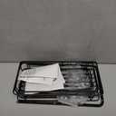 OMAIRA Shower Caddy Hanging with Soap Scrub Holder, Stainless Steel Adjustable No Drilling Non-Slip Large Capacity Sturdy Over Shower Head Shower Organizer Inside Shelves Bathroom Storage Rack, Black