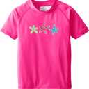 Kanu Surf Girls' Jade Rash Guard UPF 50+ Sun Protection Short Sleeve Swim Shirt (14-16, Ariel Pink)