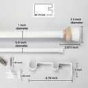 Nordic Style White Double Curtain Rod Set with Decorative Finials, 36-72 inch, Standard Double Drapery Rod for 1 Pack, 1 Inch diameter, Adjustable Length