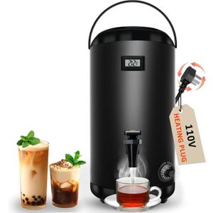 Insulated Beverage Dispenser with Heating Drink Dispenser, Electric Heating Beverage Dispenser-75 Cup Hot&Cold water Urn, Hot Drink Beverage-Stainless Steel Hot Drink Dispenser 12 L/3.2 Gallon