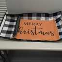 Duraaamo 2 Pcs Christmas Doormat Merry Christ Non Slip Outdoor Rug Xmas Welcome Layered Buffalo Floor Mats for Front Porch Entryway(Black White,Plaid)