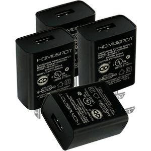 HomeSpot UL-Listed Universal US 5V1A USB Wall Charger Plug in-Door Power AC Adapter for Travel Office Home Use - 4 Pack
