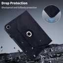 Case for Samsung Galaxy Tab A9 Plus 11" 2023 (SM-X210/X216/X218),360 Degree Rotating PU Leather Folio Protective Case with Auto Sleep/Wake,Card Holder&Shoulder Strap for Woman Man,Black