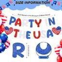 Seenelling Pre Strung Party in the USA Banner Red Blue White 4th of July Sign Happy American 4th of July Decorations Independence Day Party Favors Patriotic Supplies
