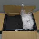 Gianotter Dual Monitor Stand Riser, Desk Organizer With Drawer and 2 Pen Holders, Computer Monitor Stand, Shelf for Top of Desk, Black