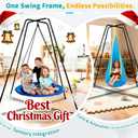 Swing Stand Frame | X-Shaped Sensory Swing Stand, 350LBS Heavy-Duty Metal Swing Stand for Kids & Adults, Indoor & Outdoor Use (Seat NOT Included, Black)