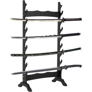 8 Tier Sword Display Stand Floor, Multilayer Katana Stand Floor, Wooden Sword Rack Floor Stand, Japanese Samurai Sword Holder (8 floors)