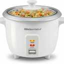 Elite Gourmet ERC-003X Electric Rice Cooker with Automatic Keep Warm Makes Soups, Stews, Grains, Hot Cereals, 6 Cups Cooked (3 Cups Uncooked), White