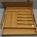 Bellsal Large Premium Bamboo Silverware Organizer - Expandable Utensil Drawer Organizer - 17"x19.6" Utensil Holder and Cutlery Tray with Grooved for Kitchen Flatware and Utensils Mother's Day Gift