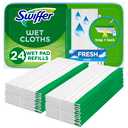 Swiffer Sweep + Mop, Wet Pads Refill, Floor Cleaner for Dirt, Dust, Hair, Cleaning Cloths for Mopping Home, Bathroom, Kitchen, All Purpose Multi-Surface Floor Wipes, Fresh, 24ct