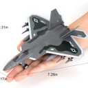 Fighter Airplane F22 Toy Model, Military Die-cast Alloy Pull Back Airplane Toy for Kids Adults, Aircraft Display & Collection, Gift Black