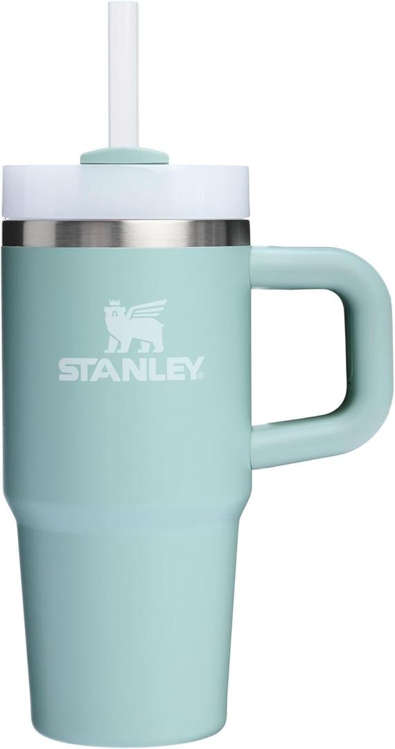 Stanley Quencher H2.0 Tumbler with Handle and Straw 14 oz | Flowstate 3-Position Lid | Cup Holder Compatible for Travel | Insulated Stainless Steel Cup | BPA-Free | Seafoam (14 Ounces, Seafoam)