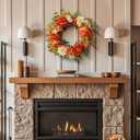 22 Wreaths for Front Door, WELL KNOWN Flowering Fall Wreath for Front Door, Silk Peony Wreath as Front Door Decor, Wall Hanging Home Party Wedding Porch Decor & Gift (Burnt Orange & Champagne)