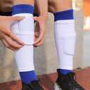 Pinellia Soccer Shin Guards for Kids and Adults,Men Women Shin Guards Sets with Sleeve & Pads,Football Protector Gear for Age 4-6 8-10 10-12(WhiteSet,Kids)
