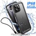 SPORTLINK for iPhone 16 Pro Waterproof Case - Shockproof Dustproof Case with Built-in Clear Screen Protector, Full Body Heavy Duty Sealed Protective Cover for i Phone 16 Pro 6.3" Black