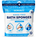 Scrubzz Disposable Rinse Free Bathing Wipes - 25 Pack - All-in-1 Single Use Shower Wipes, Simply Dampen, Lather, and Dry Without Shampoo or Rinsing