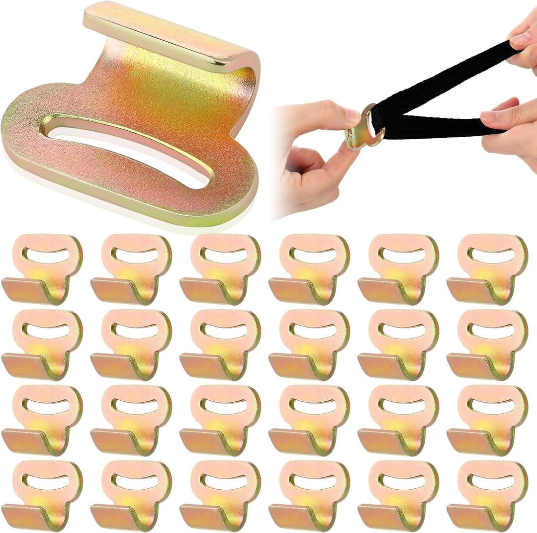 Zonon 25 Pcs 1" Flat Hook Rooftop Cargo Tie Down Hook Car Roof Carrier Door Hook Attaches to Car Door Frame for 1" Tie Down Strap Webbing Secure Any Car Roof Bag Compatible with Most Cars Truck