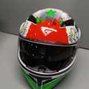 KYPARA Motorcycle Dual Visor Flip up Modular Full Face Helmet with DOT Certification of Impressionism, Size M