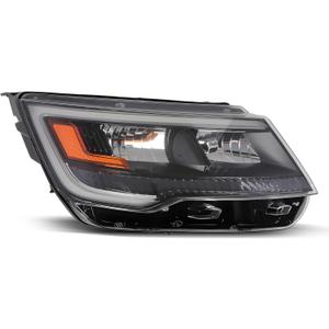 Passenger Headlight Compatible with 2016-2018 Explorer Limited/XLT/Platinum Black Bezel Right Side Headlamp FB5Z13008B