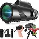 80x100 Monocular-Telescope High Powered for Smartphone Monoculars for Adults High Definition Monocular Telescope for Stargazing Hunting Wildlife Bird Watching Travel Camping Hiking-Black